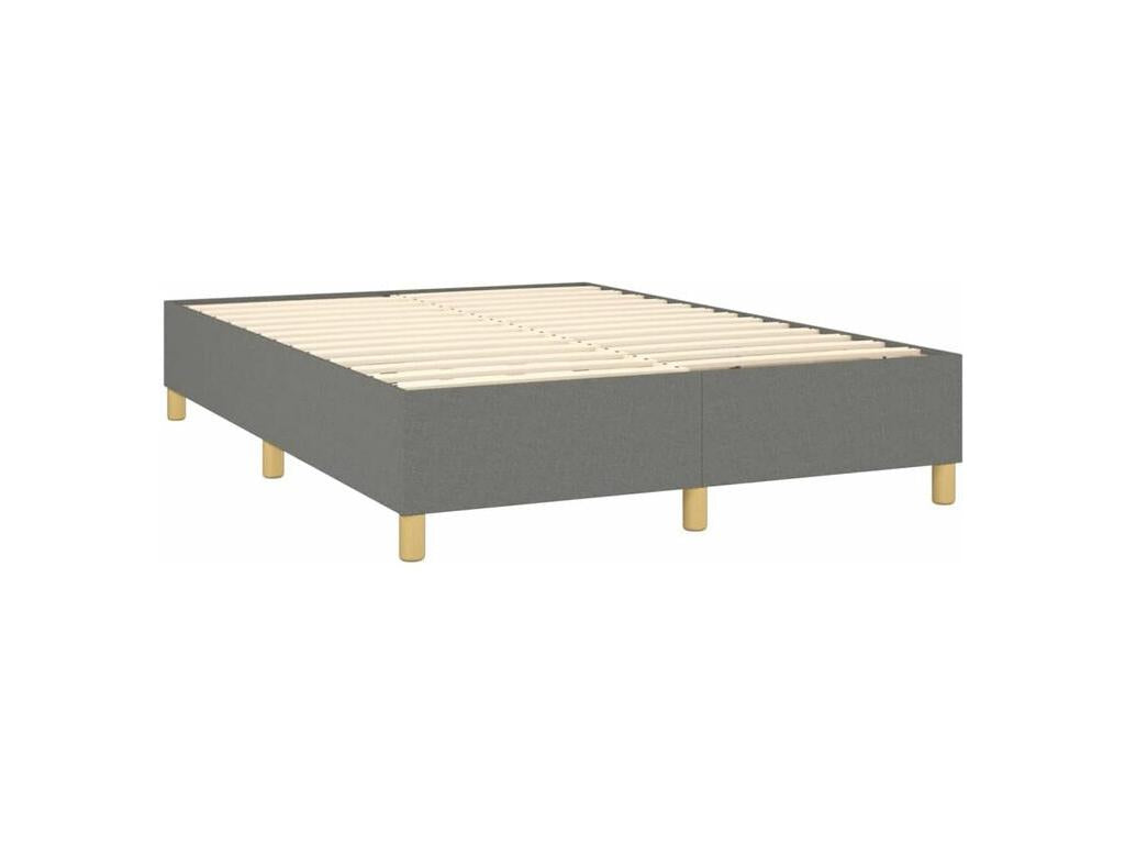 Sommier à Artigeo de lit avec matelas Gris foncé 140x190 Tissu FQDS45098