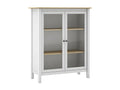 Cosymeub - Vitrine Basse 2 Portes en Pin Massif Blanc JLVZ27096