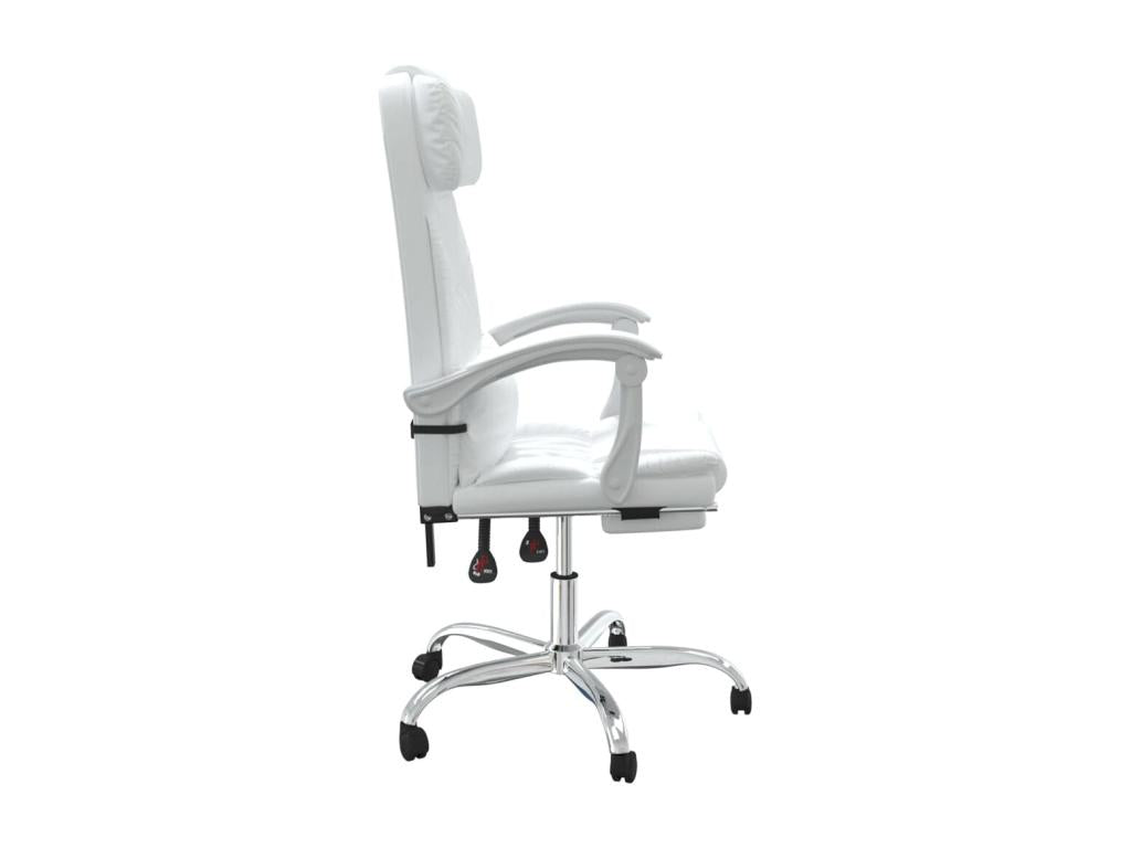 Chaise fauteuil siège pivotante cuir blanc 63x56x122 cm 02 0024233 HFHG18875