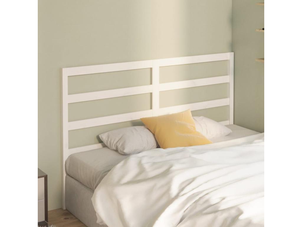 Tête de lit Blanc 146x4x100 cm Bois massif de pin BIYT13139