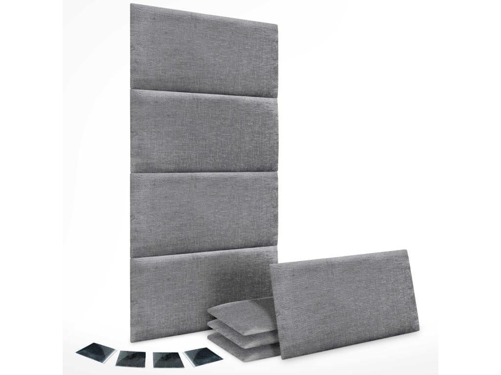 Cosymeub Lot de 8 panneaux muraux acoustiques auto-adhésifs en laine écologique protection absorbante contre les chocs Gris 60x50 cm x8 NQBF35623