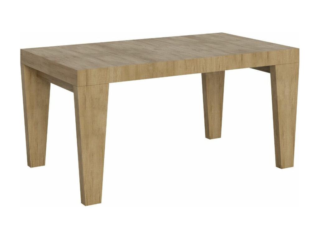 Table à manger extensible en bois pieds en V Cosymeub-Couleur Marron-Pied et support sur Cosymeub-2 rallonges fines-Largeur extensible 140 à 244cm DCZE86713