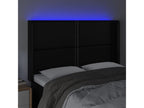 Tête de lit à LED Noir 147x16x118/128 cm Similicuir QNTK50225