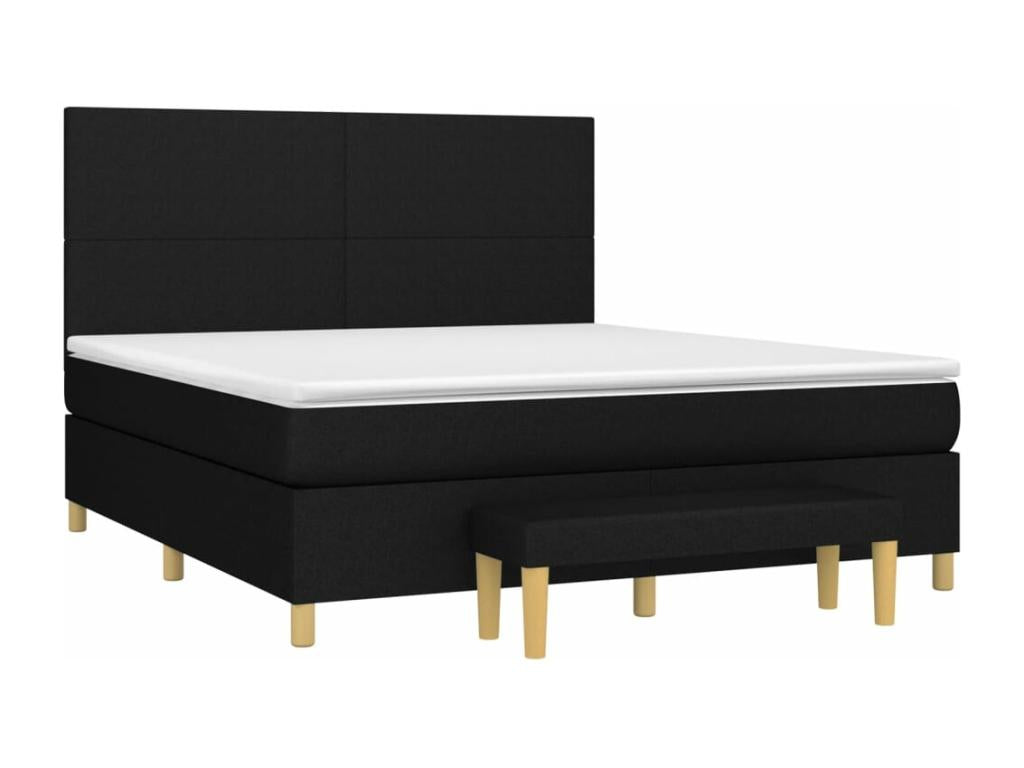 Lit à sommier tapissier avec matelas Noir 180x200 cm Tissu DQHN12703