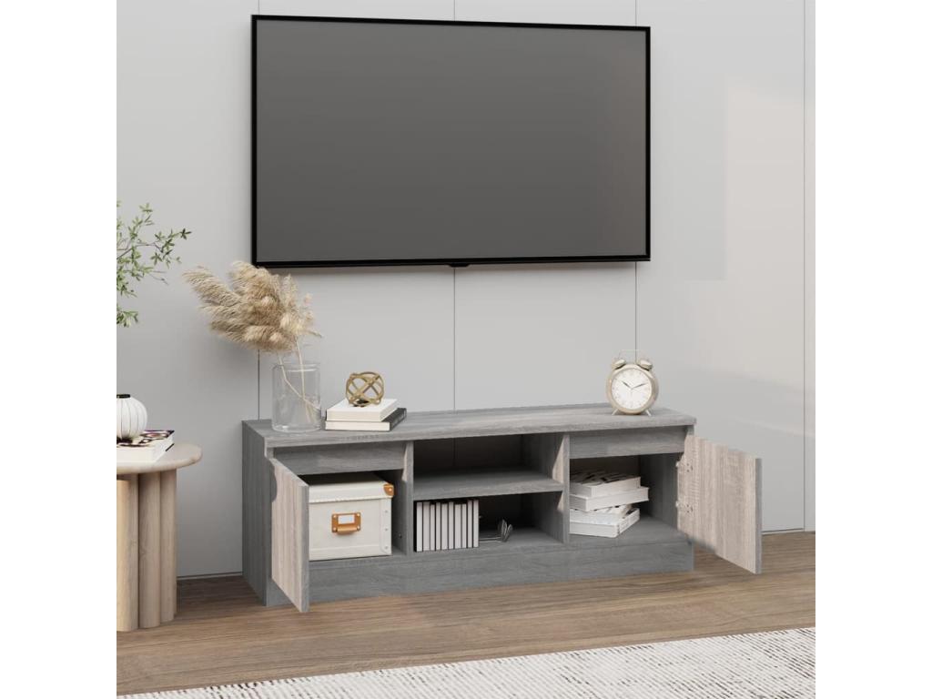 Meuble TV avec porte Artigeo gris 102x30x36 cm PGBX87076