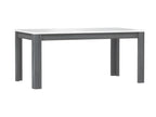 Table extensible 160 à 206 cm blanc laqué décor bois gris - Cosymeub KHOT34204