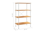 Étagère à 4 niveaux Blanc et chêne 80x40x130 cm BWQZ72316