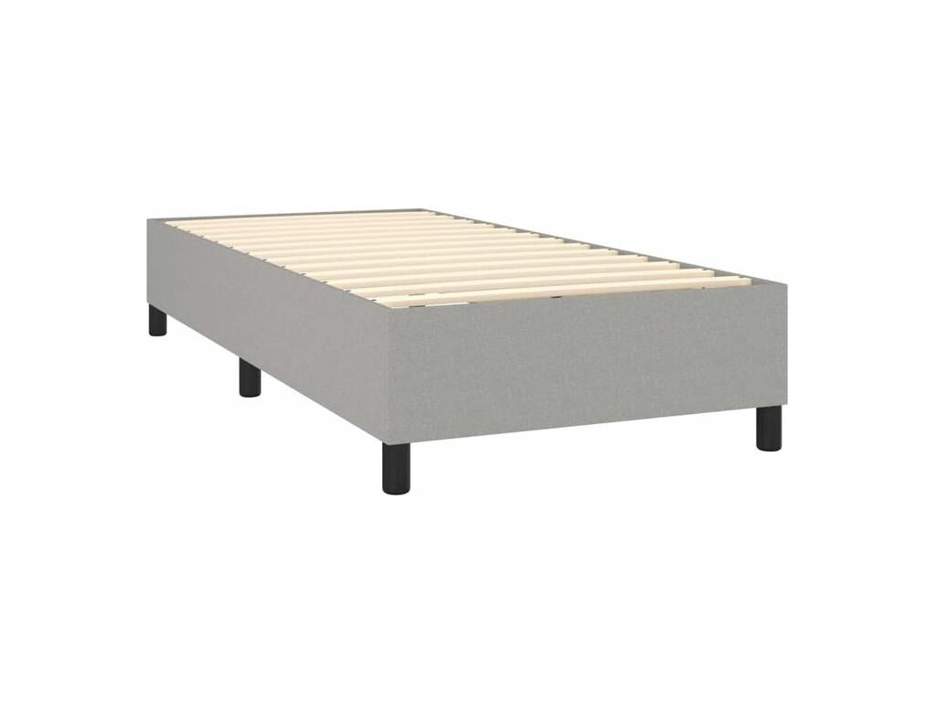 Sommier à Artigeo de lit avec matelas Gris clair 80x200 Tissu PYPC88017
