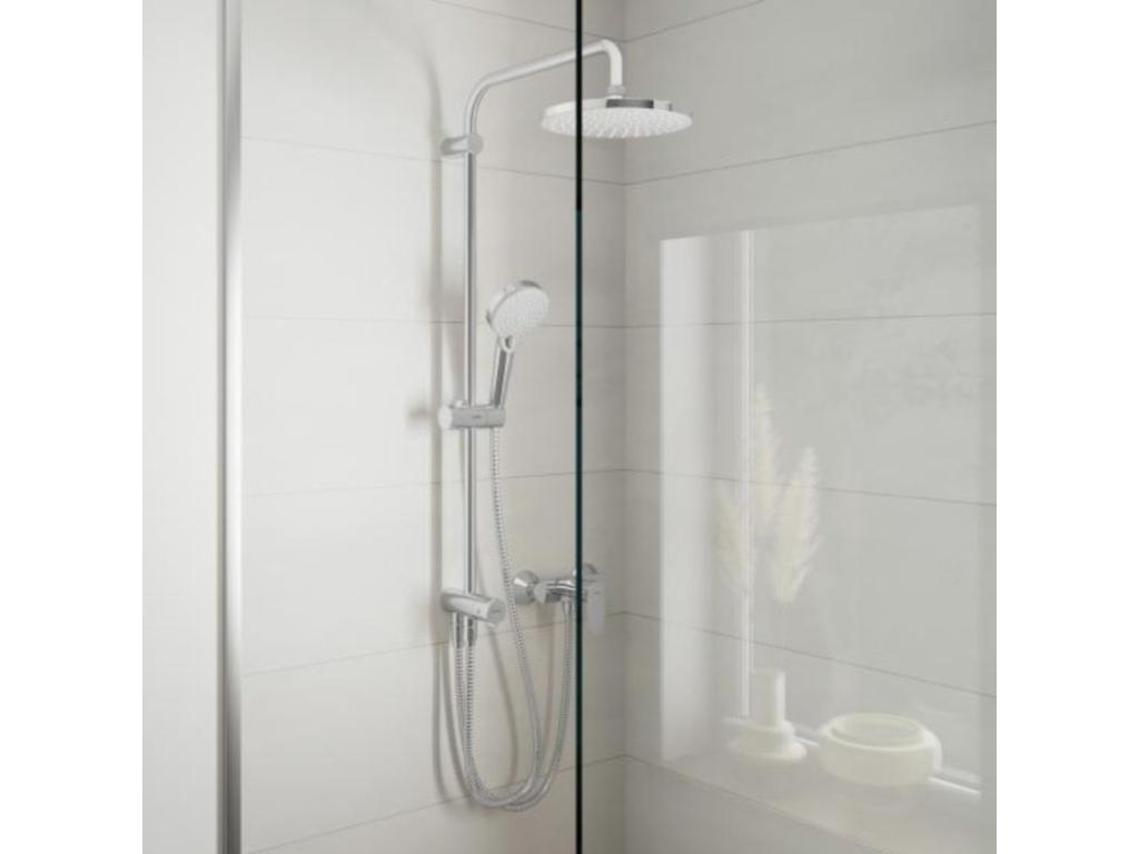 Colonne de douche ou bain douche sans mitigeur Artigeo Vernis Blend 200 EcoSmart chromé nettoyant Briochin JEZO28592