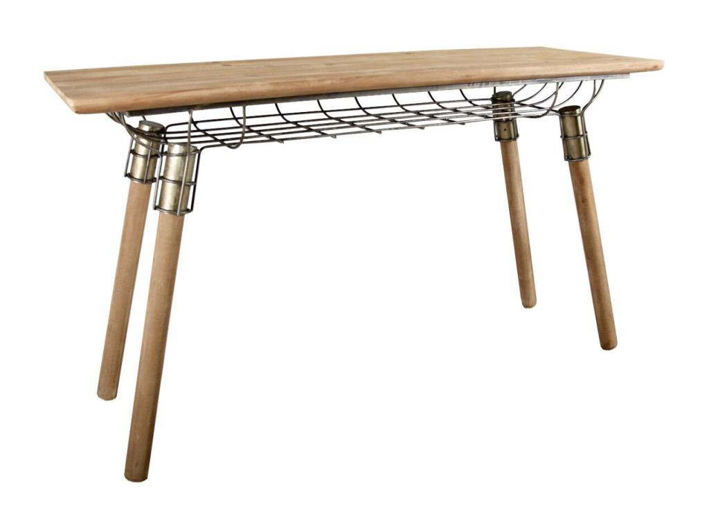 Console en pin et métal TJBW50816