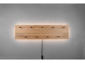 Cosymeub - Panneau d´accrochage mural avec crochets et bande LED - Naturel/Noir - 75x20x9.2cm GRZW00149