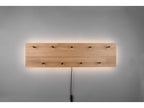Cosymeub - Panneau d´accrochage mural avec crochets et bande LED - Naturel/Noir - 75x20x9.2cm GRZW00149