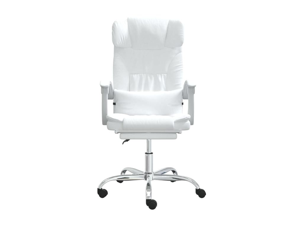 Chaise fauteuil siège pivotante cuir blanc 63x56x122 cm 02 0024233 HFHG18875
