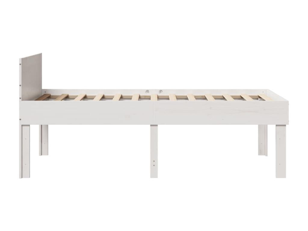 Cadre de lit sans matelas blanc 75x190 cm bois de pin massif WGEF71296