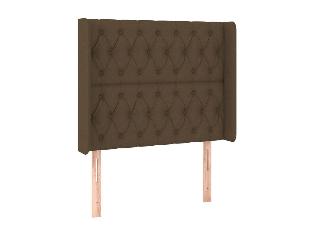 Tête de lit avec oreilles Marron foncé 103x16x118/128 cm Tissu AFYW52582