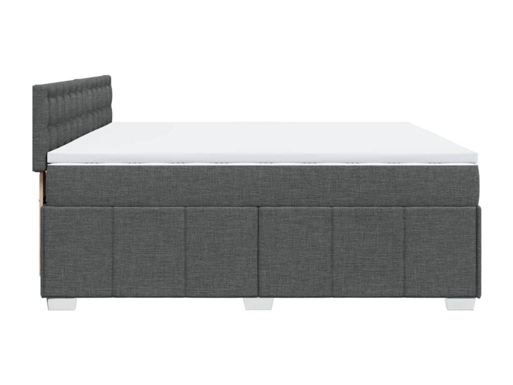Sommier à Cosymeub de lit avec matelas Gris foncé 200x200cm Tissu ILCY47836