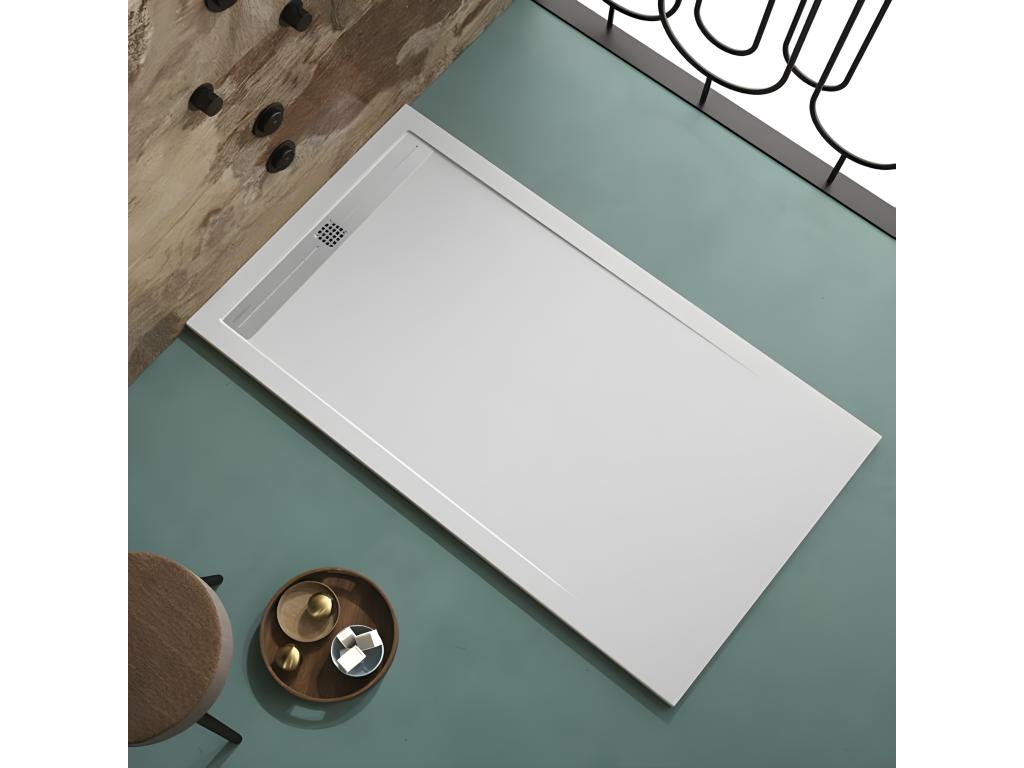 Receveur de douche Blanc finition Ardoise Cosymeub CACH grille de couleur - 200x90 cm DKXO16920