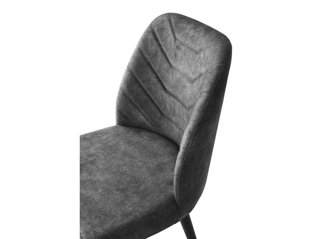 Lot de 4 chaises Conla Velours Gris foncé HARW67610