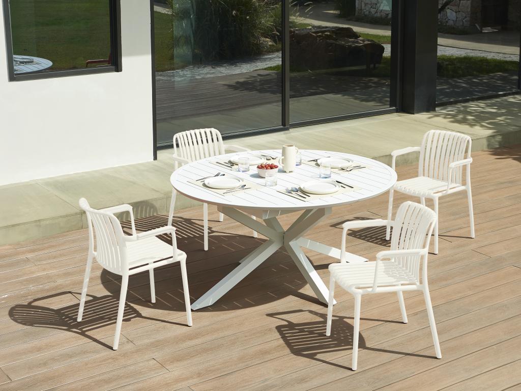 Lot de 2 fauteuils de jardin empilables en polypropylène - Beige - Artigeo GNHG38943