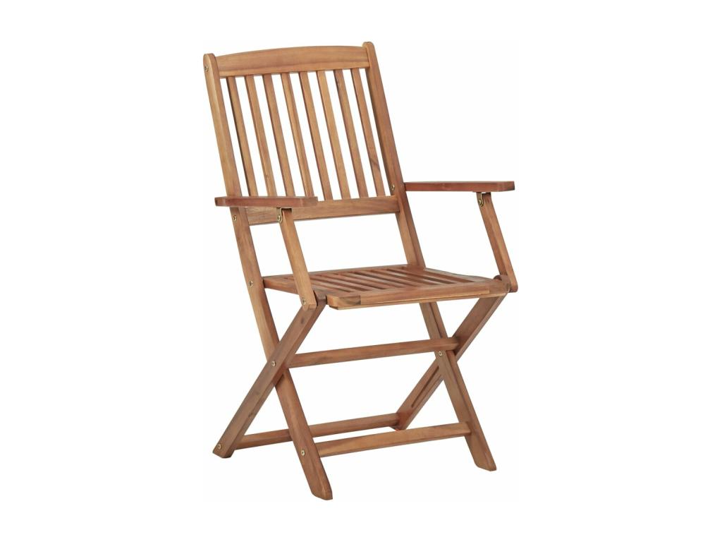 Chaises pliables de jardin 2 pcs avec coussins Bois d'Artigeo 39 UYJE59340
