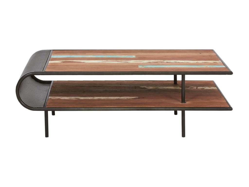 Table basse double plateau ouverte bois recyclé Cosymeub KQSA21261