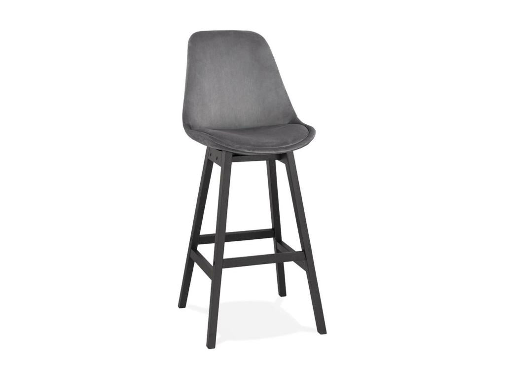 Tabouret de Bar en Velours Cosymeub 113cm Gris / Noir VPSP80822