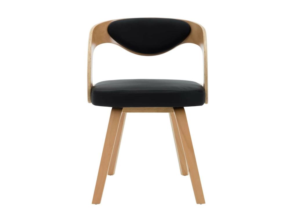 Chaises de salle à manger 6 pcs Noir Bois courbé et similicuir 4 IZAS71774