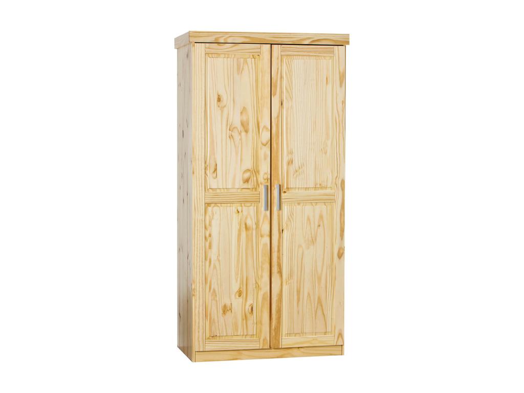 Artigeo - Armoire 2 Portes Bois Massif Naturel JEBR50491