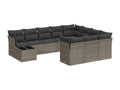 Salon de jardin 11 pièces avec coussins gris résine tressée KRYN24280