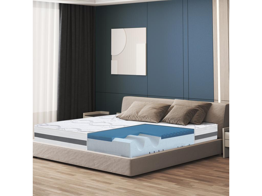 Matelas Double 170x200 à mémoire de forme - Mousse Cosymeub - Hauteur 22 cm - Fabriqué en Italie LWBZ04495