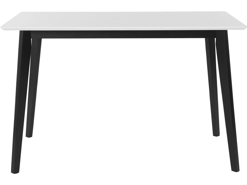 Table à manger rectangle en MDF blanc avec cadre en pin noir GUYK29614