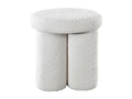 Pouf en tissu bouclette blanc CONOMO ZLRC15861