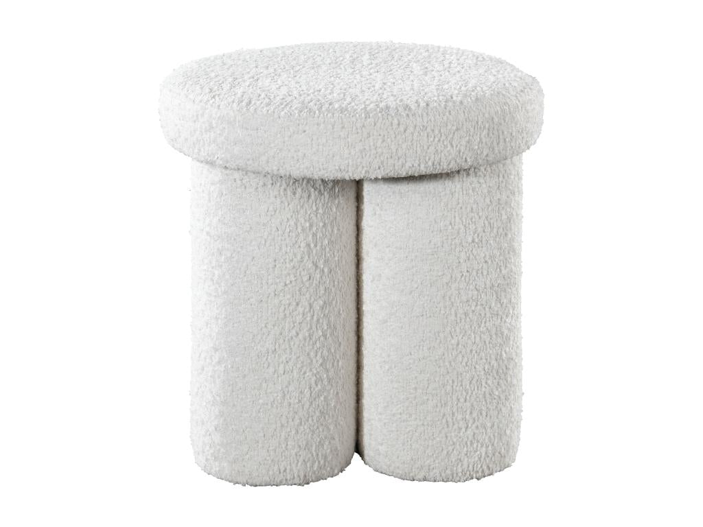 Pouf en tissu bouclette blanc CONOMO ZLRC15861