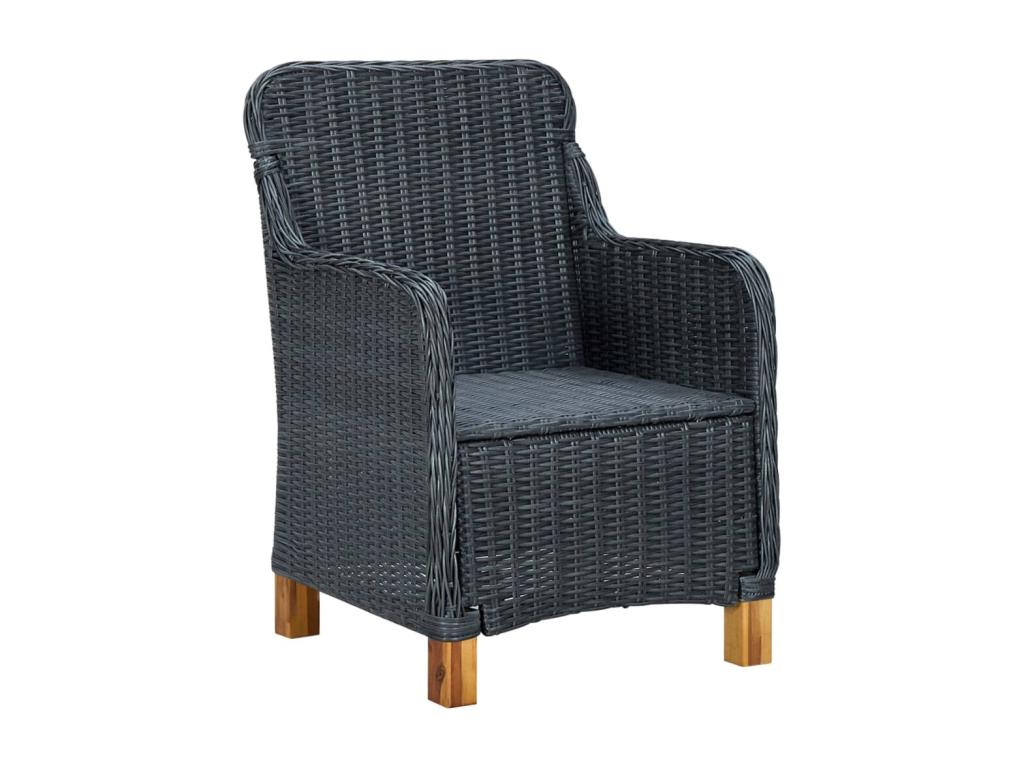 Ensemble de salle à manger de jardin 5 pièces Gris foncé AYWM19735