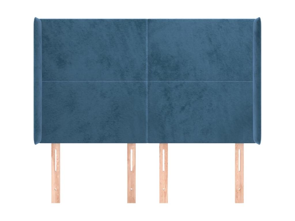 Tête de lit avec oreilles Bleu foncé 147x16x118/128 cm Velours GHCS72389