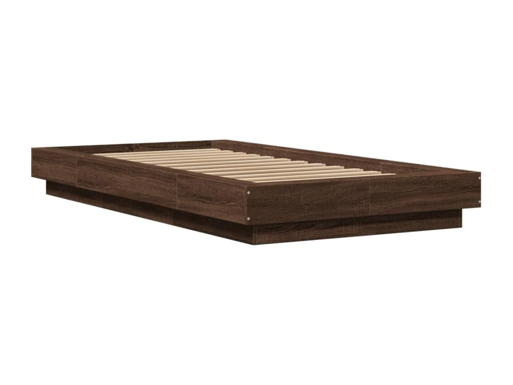 Cadre de lit avec Chezlovaères LED chêne marron 100x200 cm AYSG63214