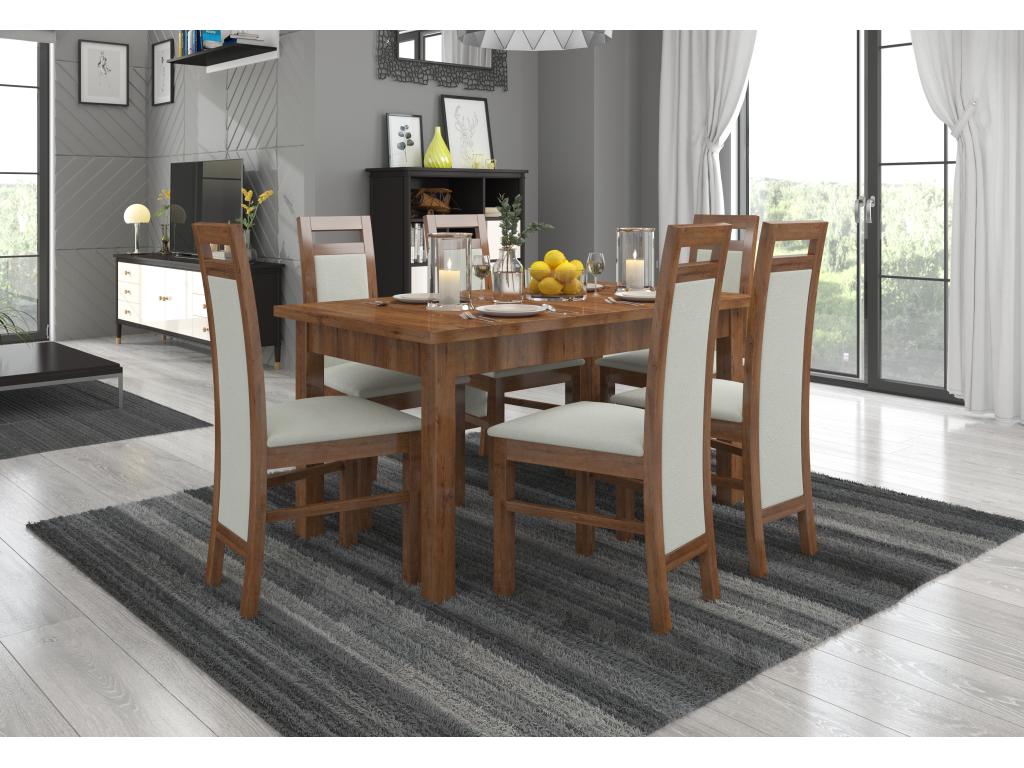 Chaise bois marron et tissu tissu Cosymeub-Tissu 27116 UECZ25590