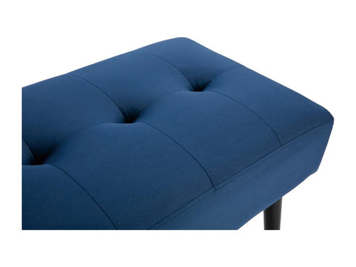 Banc design capitonné en tissu velours bleu nuit et métal noir L96 cm Cosymeub KHMR36151