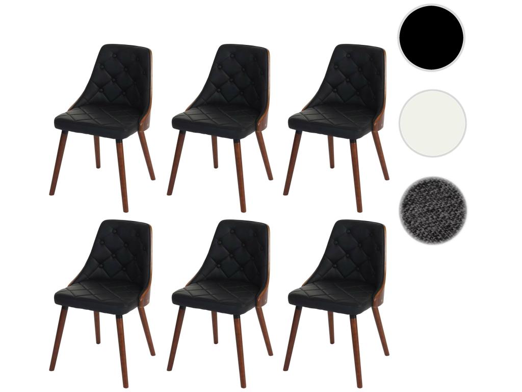 Chaise de salle à manger Cosymeub-A75 lot de 6 similicuir noir YPER99701