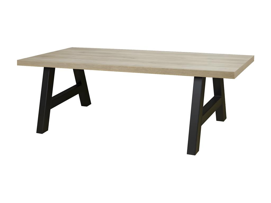 Artigeo - Table 170cm Aspect Bois Artigeo Piètement Country Métal Noir HCBD04209