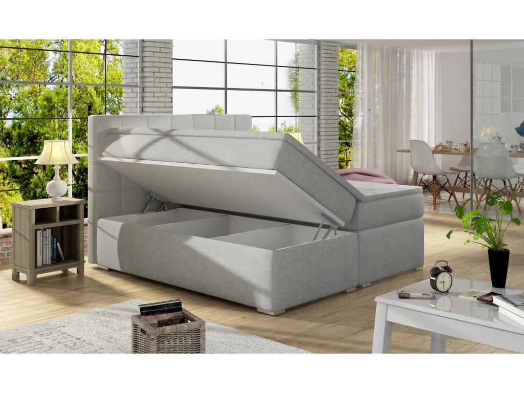 Chezlova Spring Lit Marie S 140x200 /Tissu-Gris HLKU25132