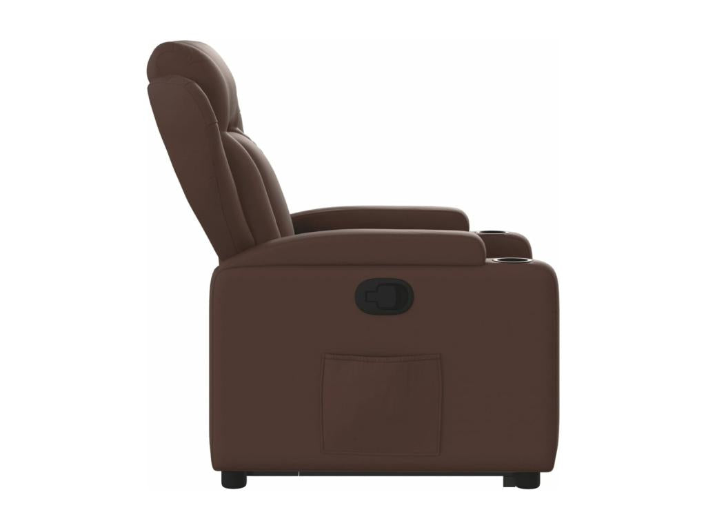 Fauteuil inclinable marron similicuir LNWP32509