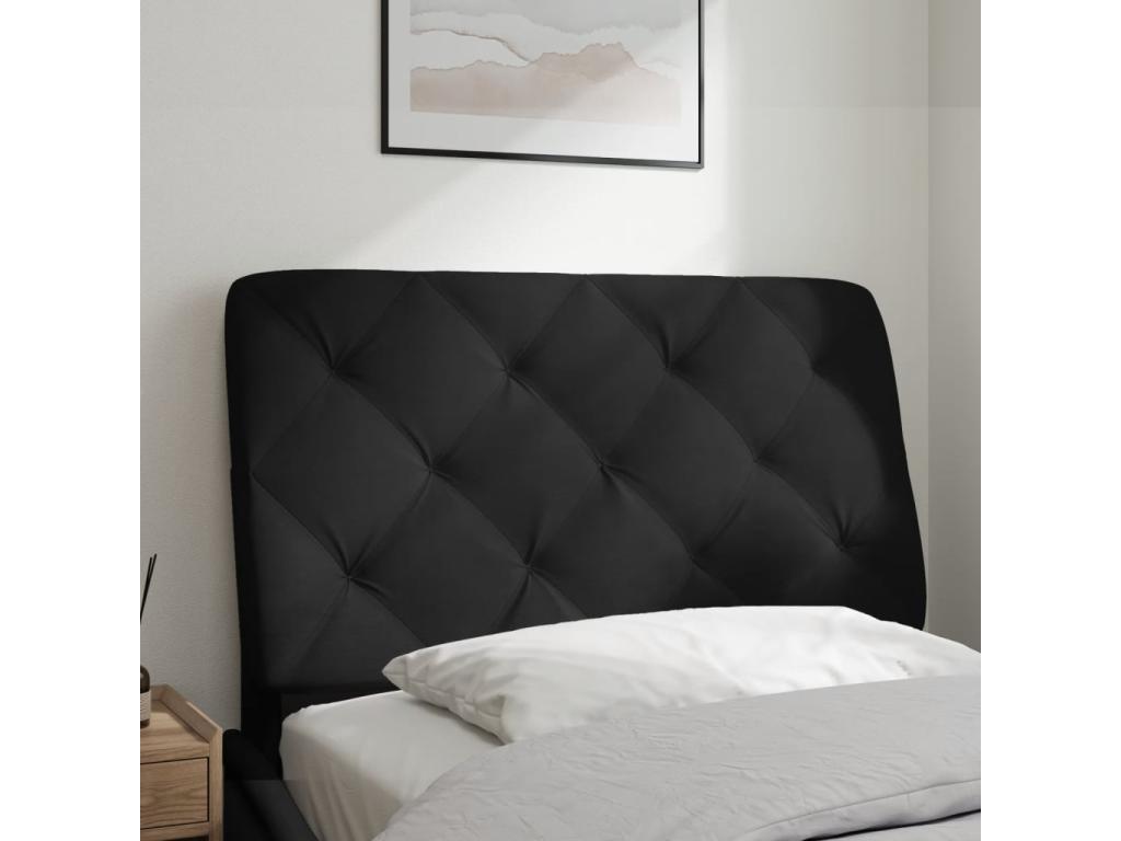 Coussin de tête de lit noir 80cm velours DNIQ47845