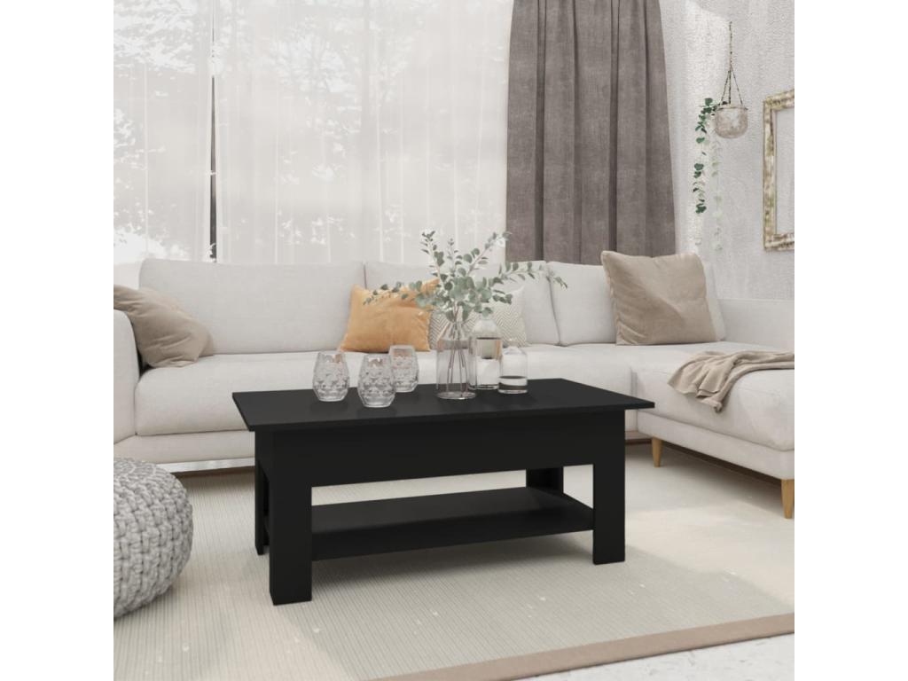 Table basse Noir 102x55x42 cm Aggloméré VAHV81222