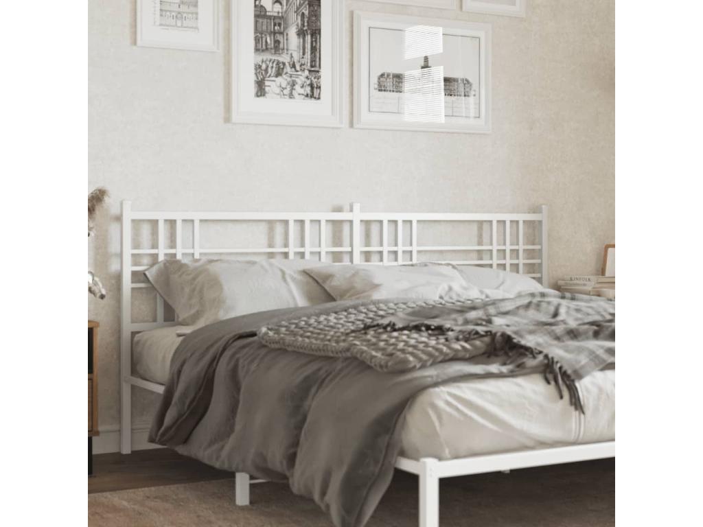 Tête de lit métal blanc 180cm CLEY90445