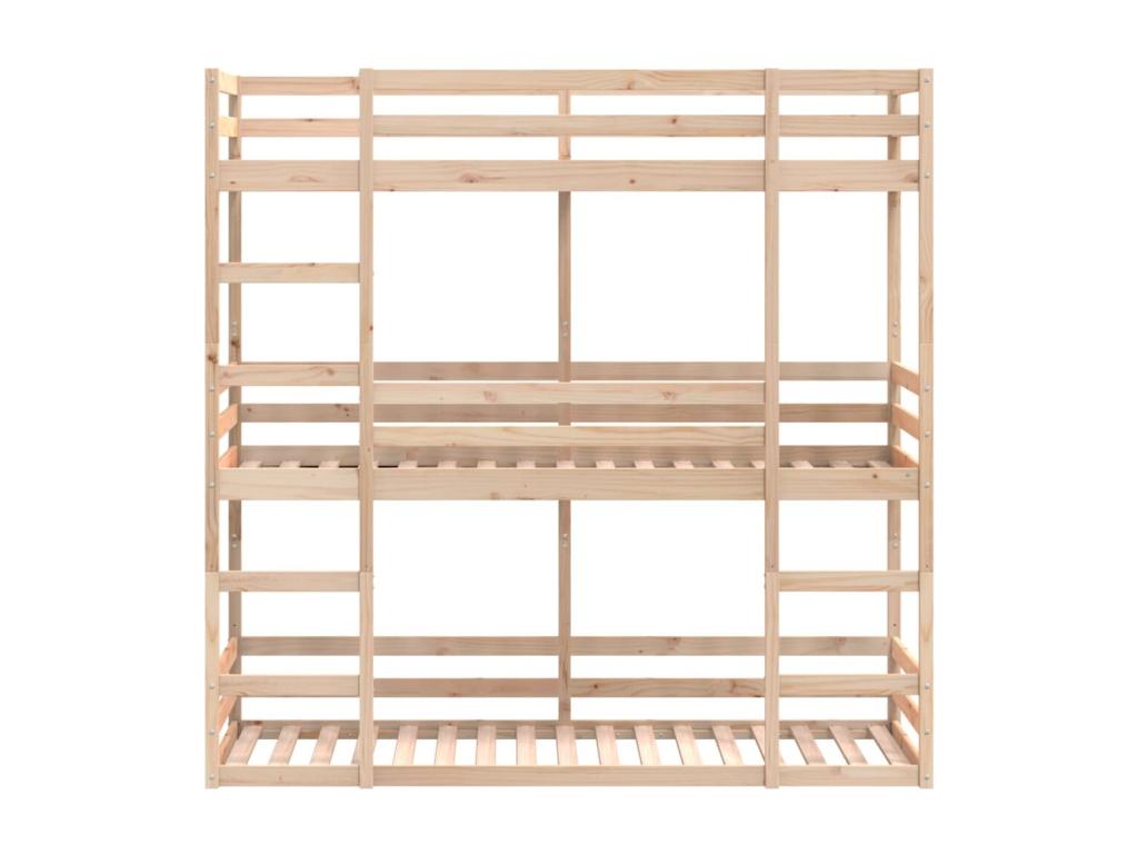Lit superposé triple 80x200 cm bois de pin massif KFLY52722