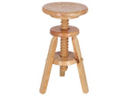Tabouret rond pivotant en bois finition vernie 29x29x64 cm MEYM37717