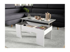 Table basse Artigeo avec plateau relevable et rangement - Blanc et Béton POTI69463