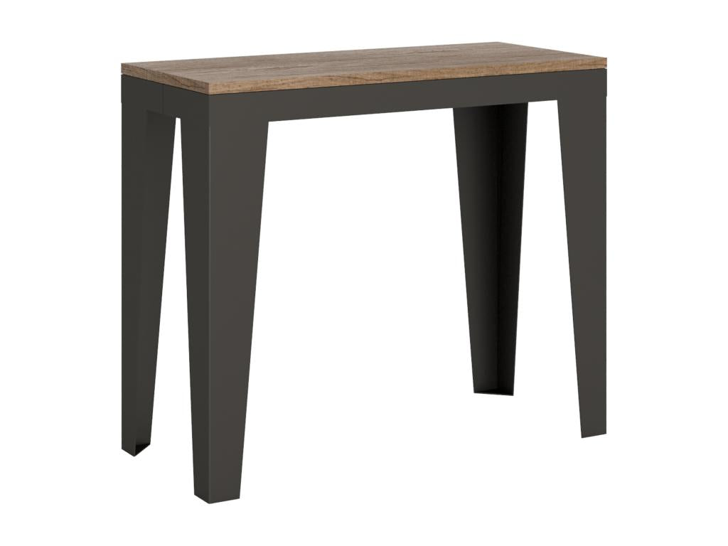 Console extensible 90x40/300 cm Flame Evolution Chêne Nature cadre Anthracite TVJH49376