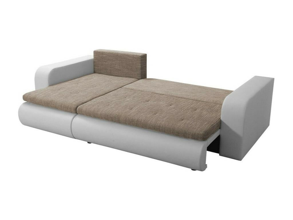 Canapé d'angle Artigeo 100 Brun clair Fonction de couchage Boîte de literie 245x150cm TLQY95765